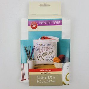 Boye Printed Shoulder Bag Crafting Tote 13.5" x 13.75" Kill Them With Craftiness